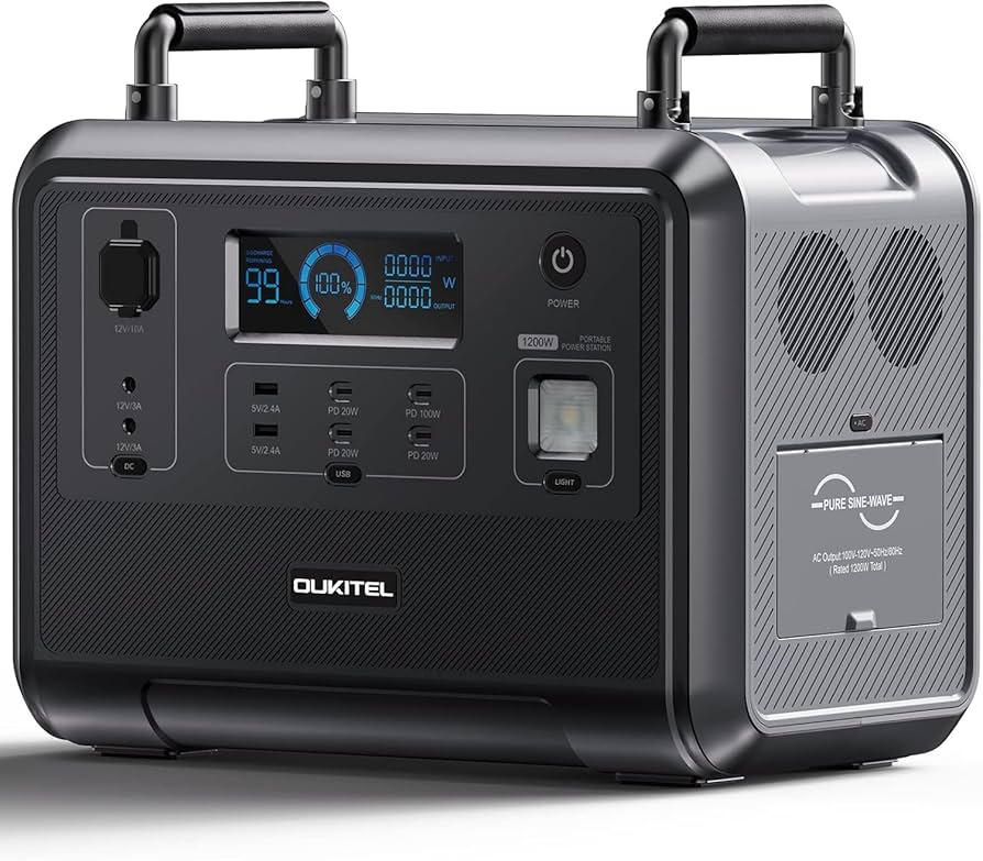 大容量 960Wh AC出力1200W(瞬間最大2400W)1.5時間フル充電 Amazon.co.jp: OUKITEL P1201 大容量 960Wh AC出力1200W(瞬間